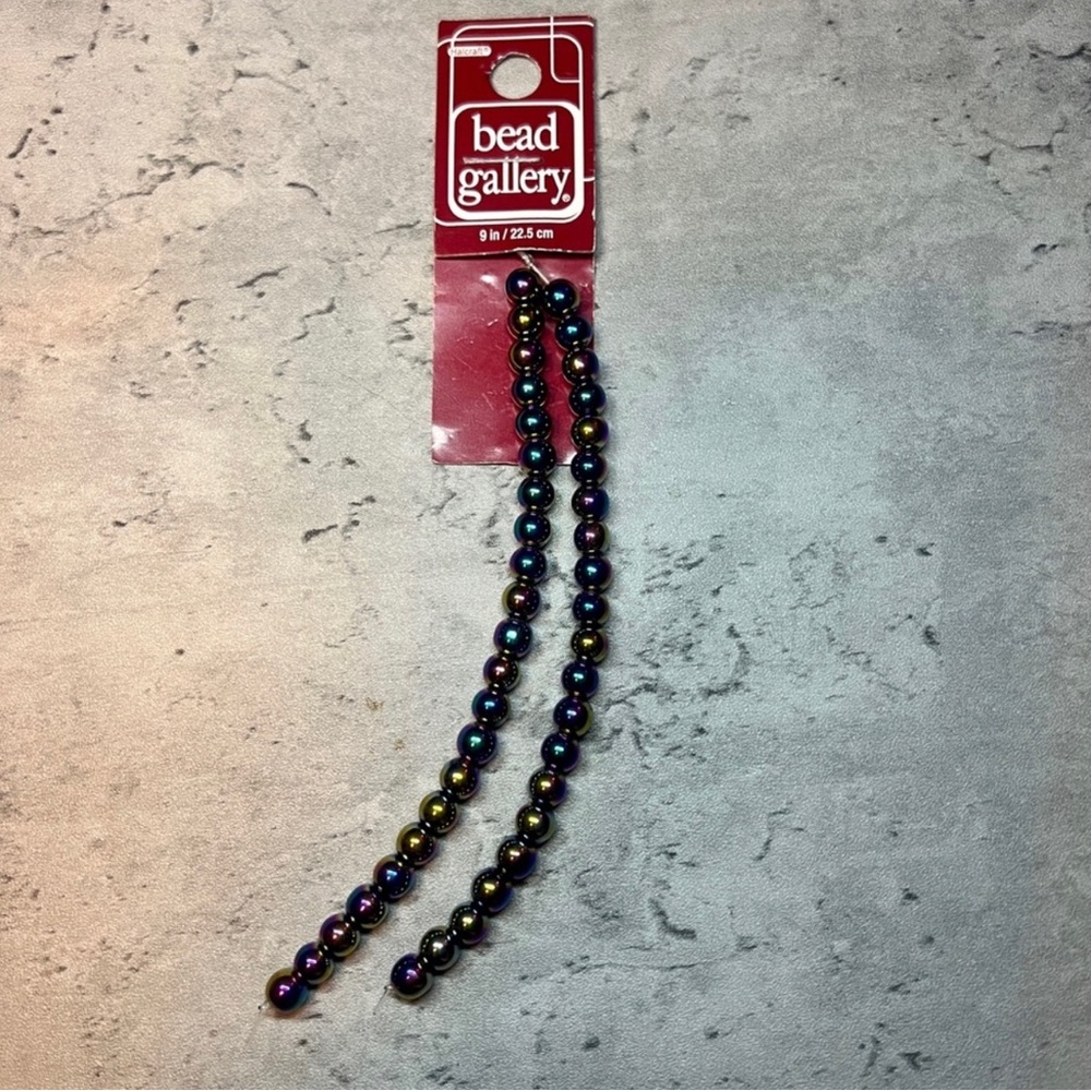 NWT Multi Luster Hematite Round Stone Beads